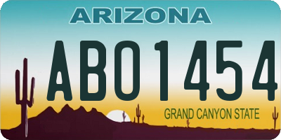AZ license plate ABO1454