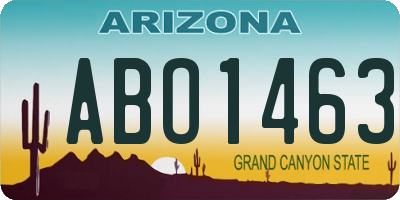 AZ license plate ABO1463