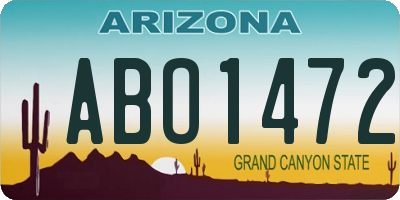 AZ license plate ABO1472