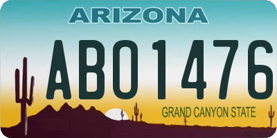 AZ license plate ABO1476