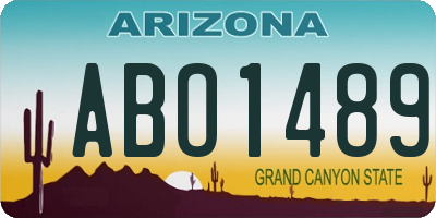 AZ license plate ABO1489