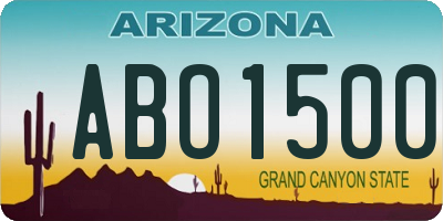 AZ license plate ABO1500