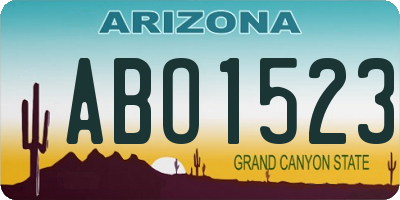 AZ license plate ABO1523