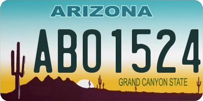 AZ license plate ABO1524