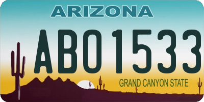 AZ license plate ABO1533