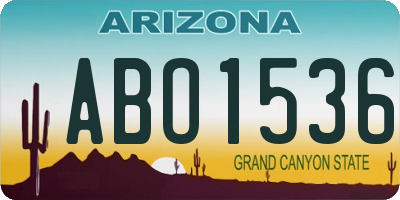 AZ license plate ABO1536