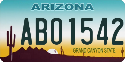 AZ license plate ABO1542
