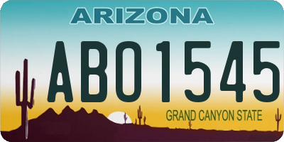 AZ license plate ABO1545