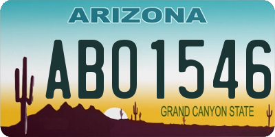 AZ license plate ABO1546