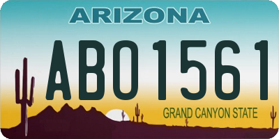 AZ license plate ABO1561