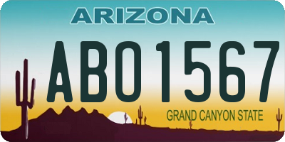 AZ license plate ABO1567