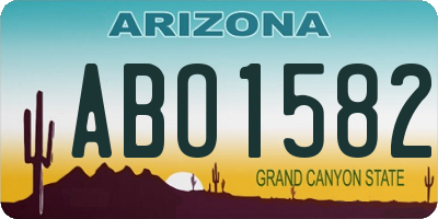 AZ license plate ABO1582