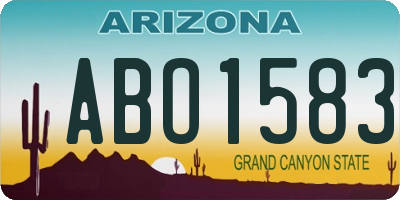 AZ license plate ABO1583