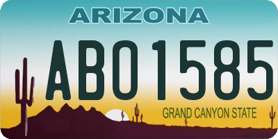 AZ license plate ABO1585