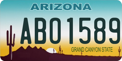 AZ license plate ABO1589