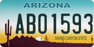 AZ license plate ABO1593