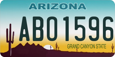 AZ license plate ABO1596