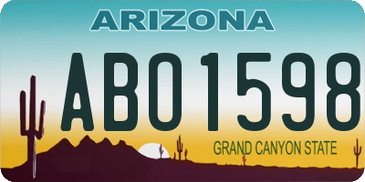 AZ license plate ABO1598