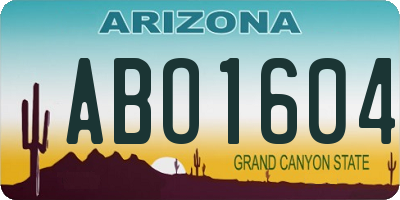 AZ license plate ABO1604