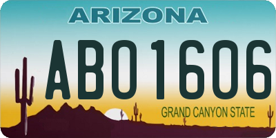 AZ license plate ABO1606