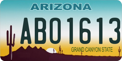 AZ license plate ABO1613