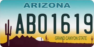 AZ license plate ABO1619