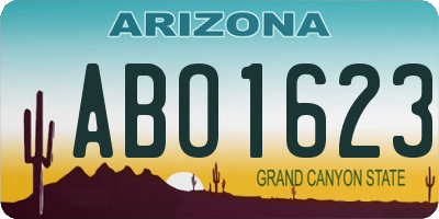 AZ license plate ABO1623