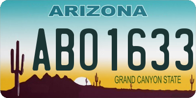 AZ license plate ABO1633