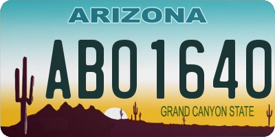 AZ license plate ABO1640