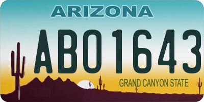 AZ license plate ABO1643