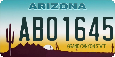 AZ license plate ABO1645
