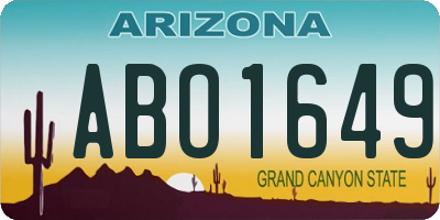 AZ license plate ABO1649