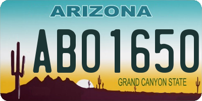 AZ license plate ABO1650