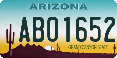 AZ license plate ABO1652