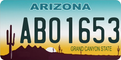 AZ license plate ABO1653
