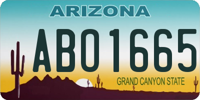 AZ license plate ABO1665