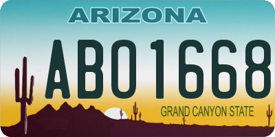 AZ license plate ABO1668