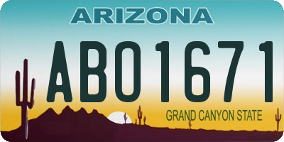 AZ license plate ABO1671
