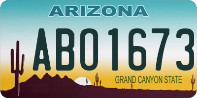 AZ license plate ABO1673