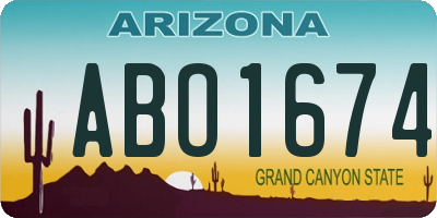 AZ license plate ABO1674