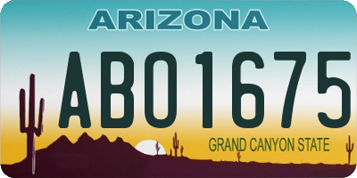 AZ license plate ABO1675