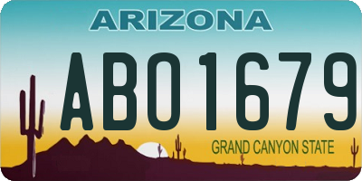 AZ license plate ABO1679