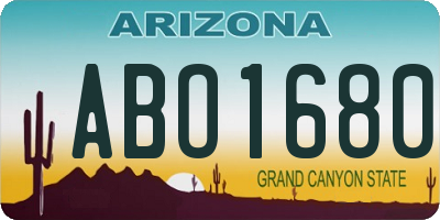 AZ license plate ABO1680
