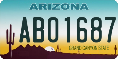 AZ license plate ABO1687