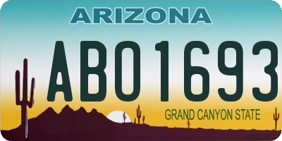 AZ license plate ABO1693