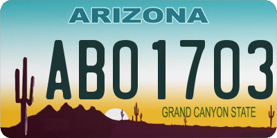 AZ license plate ABO1703