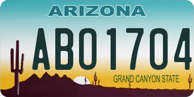 AZ license plate ABO1704