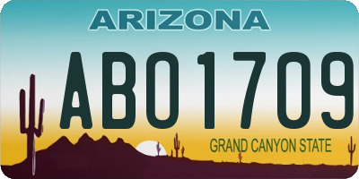 AZ license plate ABO1709