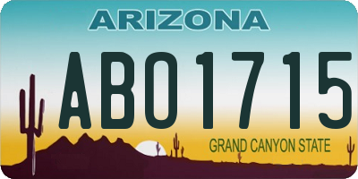 AZ license plate ABO1715