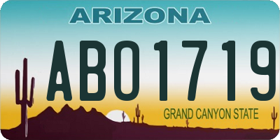 AZ license plate ABO1719